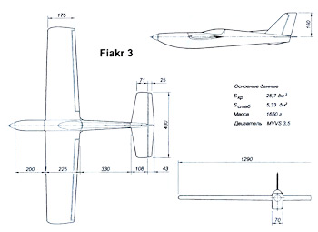Радиоуправляемая пилотажная модель самолета Fiakr 3